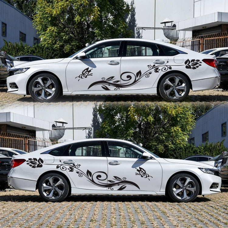 2 PCS/Set D-251 Butterfly Love Flowers Pattern Car Modified Decorative Sticker(Black) by buy2fix