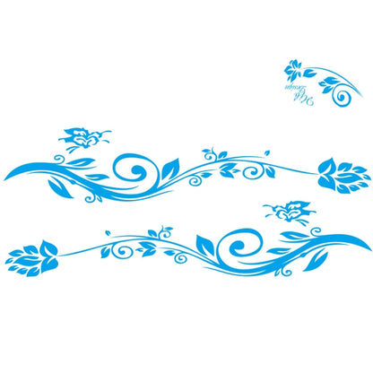 2 PCS/Set D-251 Butterfly Love Flowers Pattern Car Modified Decorative Sticker(Blue) by buy2fix