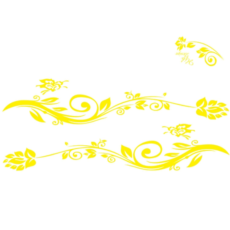 2 PCS/Set D-251 Butterfly Love Flowers Pattern Car Modified Decorative Sticker(Yellow) - Decorative Sticker by buy2fix | Online Shopping UK | buy2fix