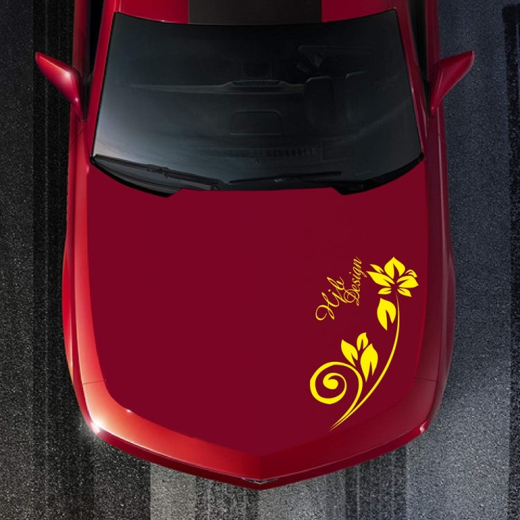 2 PCS/Set D-251 Butterfly Love Flowers Pattern Car Modified Decorative Sticker(Yellow) - Decorative Sticker by buy2fix | Online Shopping UK | buy2fix