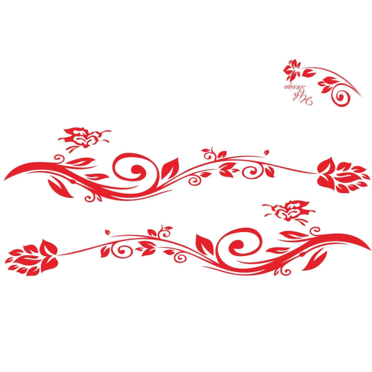 2 PCS/Set D-251 Butterfly Love Flowers Pattern Car Modified Decorative Sticker(Red) by buy2fix