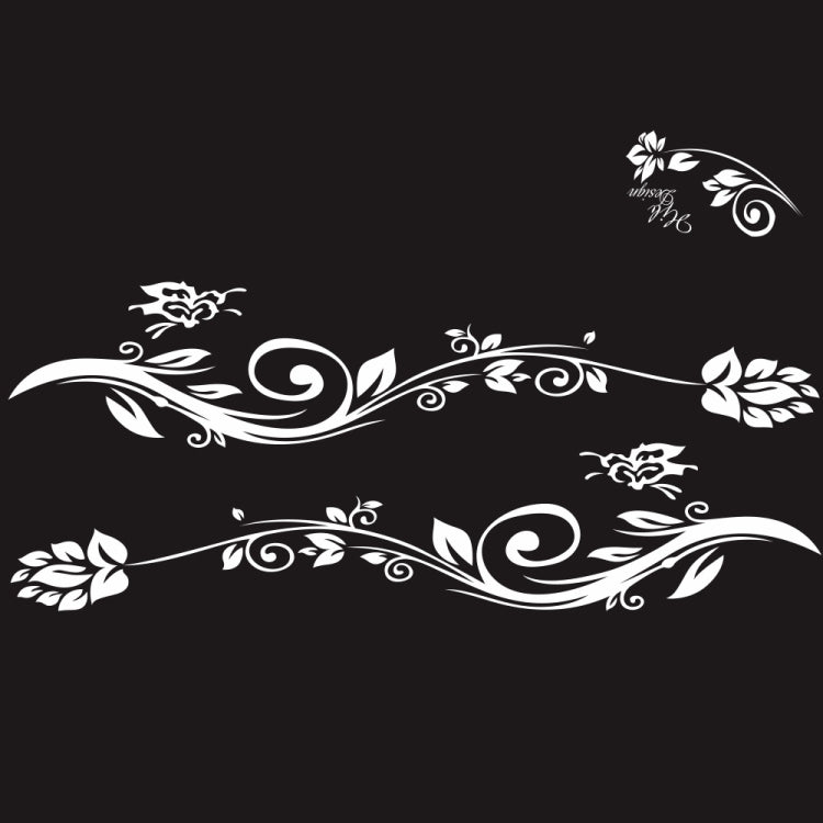 2 PCS/Set D-251 Butterfly Love Flowers Pattern Car Modified Decorative Sticker(White) by buy2fix