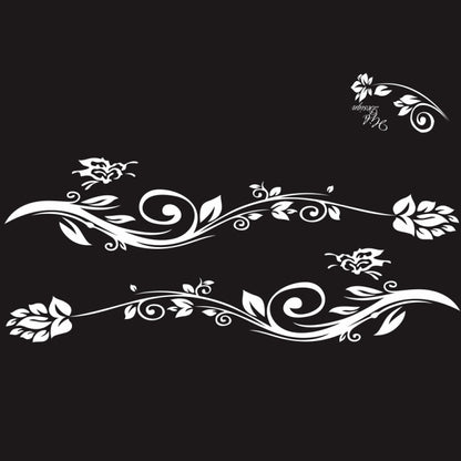 2 PCS/Set D-251 Butterfly Love Flowers Pattern Car Modified Decorative Sticker(White) by buy2fix