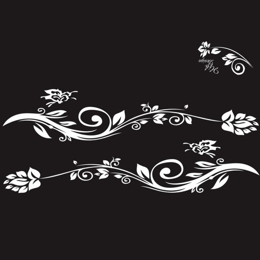 2 PCS/Set D-251 Butterfly Love Flowers Pattern Car Modified Decorative Sticker(White) - Decorative Sticker by buy2fix | Online Shopping UK | buy2fix