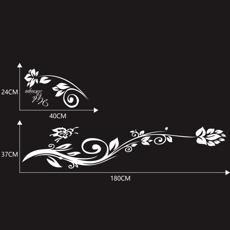 2 PCS/Set D-251 Butterfly Love Flowers Pattern Car Modified Decorative Sticker(White) by buy2fix