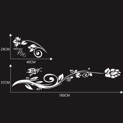 2 PCS/Set D-251 Butterfly Love Flowers Pattern Car Modified Decorative Sticker(White) by buy2fix