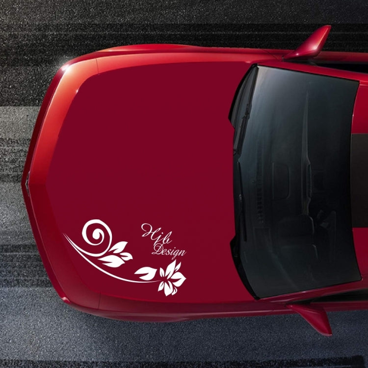 2 PCS/Set D-251 Butterfly Love Flowers Pattern Car Modified Decorative Sticker(White) by buy2fix