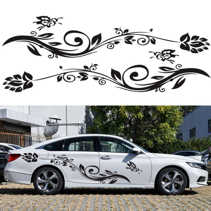 2 PCS/Set D-251 Butterfly Love Flowers Pattern Car Modified Decorative Sticker(Blue) by buy2fix