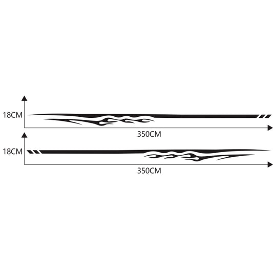 2 PCS/Set D-280 Flame Streak Pattern Car Modified Decorative Sticker(Black) - Decorative Sticker by buy2fix | Online Shopping UK | buy2fix