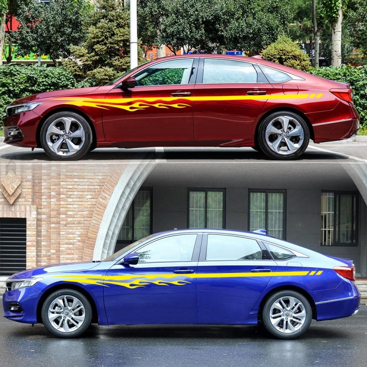 2 PCS/Set D-280 Flame Streak Pattern Car Modified Decorative Sticker(Yellow) by buy2fix