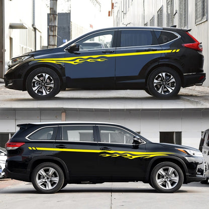 2 PCS/Set D-280 Flame Streak Pattern Car Modified Decorative Sticker(Yellow) by buy2fix