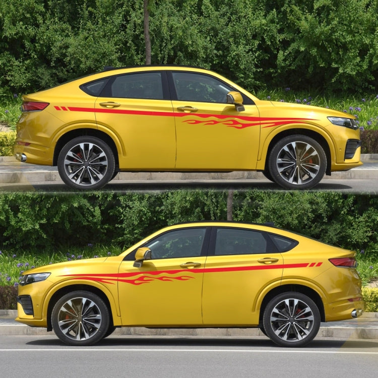 2 PCS/Set D-280 Flame Streak Pattern Car Modified Decorative Sticker(Red) - Decorative Sticker by buy2fix | Online Shopping UK | buy2fix