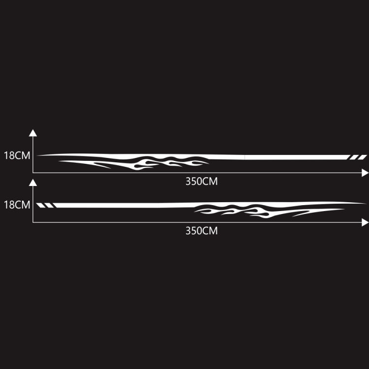 2 PCS/Set D-280 Flame Streak Pattern Car Modified Decorative Sticker(White) by buy2fix