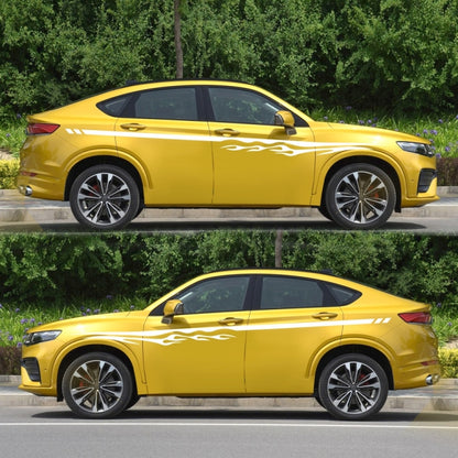 2 PCS/Set D-280 Flame Streak Pattern Car Modified Decorative Sticker(White) by buy2fix