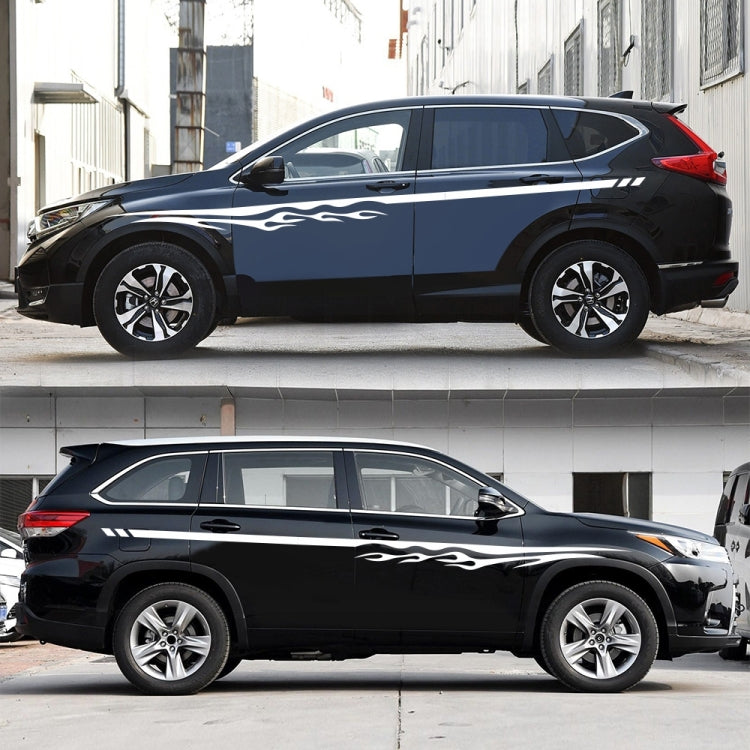 2 PCS/Set D-280 Flame Streak Pattern Car Modified Decorative Sticker(White) by buy2fix