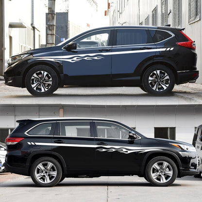 2 PCS/Set D-280 Flame Streak Pattern Car Modified Decorative Sticker(White) by buy2fix