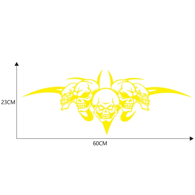 D-299 Skull Pattern Car Modified Hood Decorative Sticker(Yellow) by buy2fix