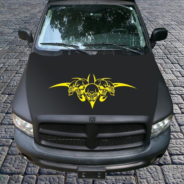 D-299 Skull Pattern Car Modified Hood Decorative Sticker(Yellow) by buy2fix