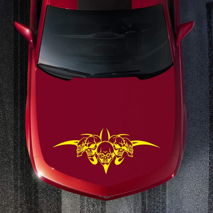 D-299 Skull Pattern Car Modified Hood Decorative Sticker(Yellow) by buy2fix
