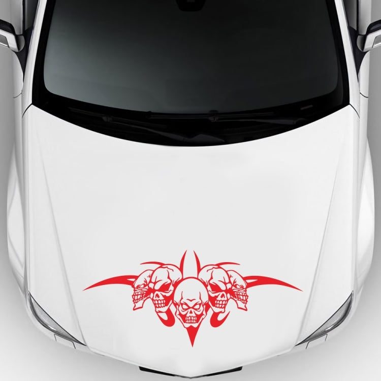 D-299 Skull Pattern Car Modified Hood Decorative Sticker(Red) by buy2fix