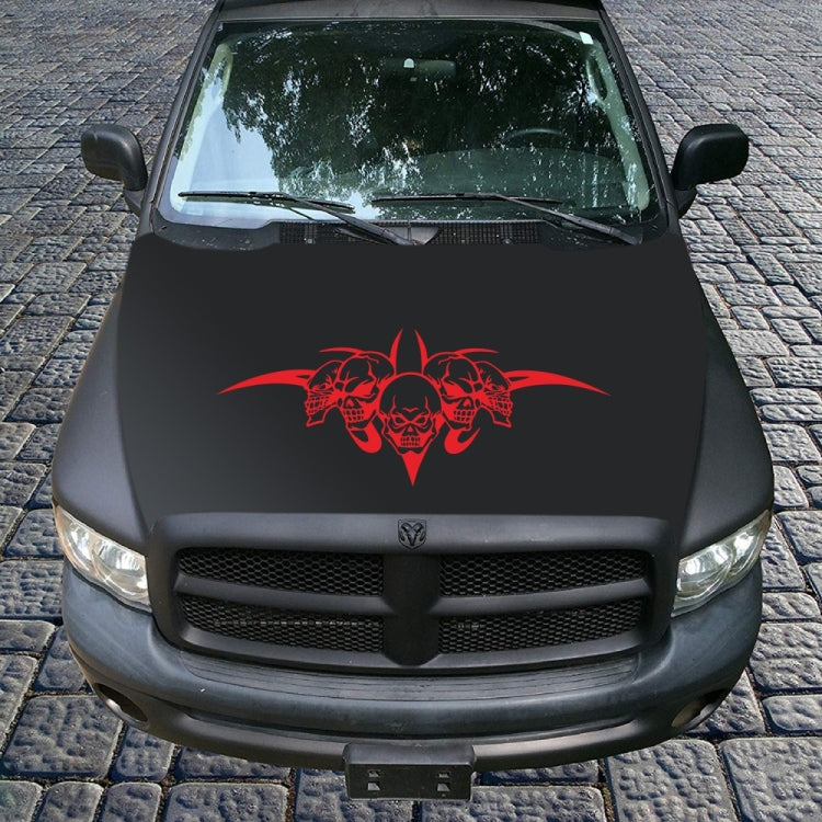 D-299 Skull Pattern Car Modified Hood Decorative Sticker(Red) by buy2fix