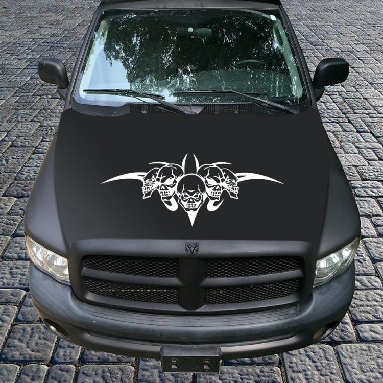 D-299 Skull Pattern Car Modified Hood Decorative Sticker(White) by buy2fix