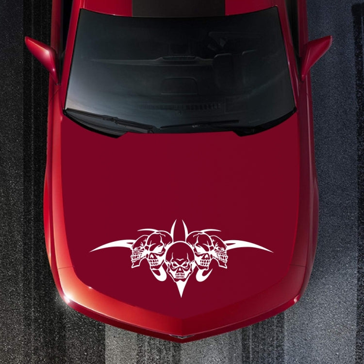 D-299 Skull Pattern Car Modified Hood Decorative Sticker(White) by buy2fix