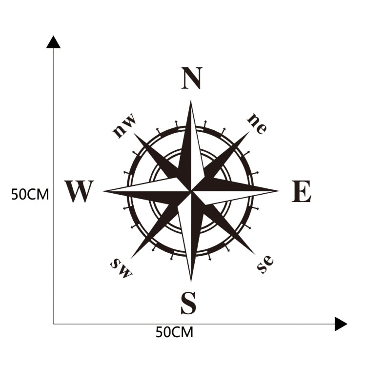 D-366 Compass Pattern Car Modified Decorative Sticker(Black) by buy2fix