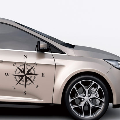 D-366 Compass Pattern Car Modified Decorative Sticker(Black) by buy2fix