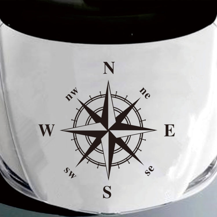 D-366 Compass Pattern Car Modified Decorative Sticker(Black) by buy2fix