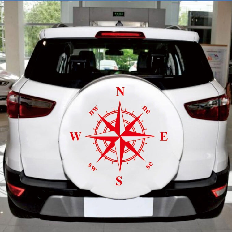 D-366 Compass Pattern Car Modified Decorative Sticker(Red) by buy2fix
