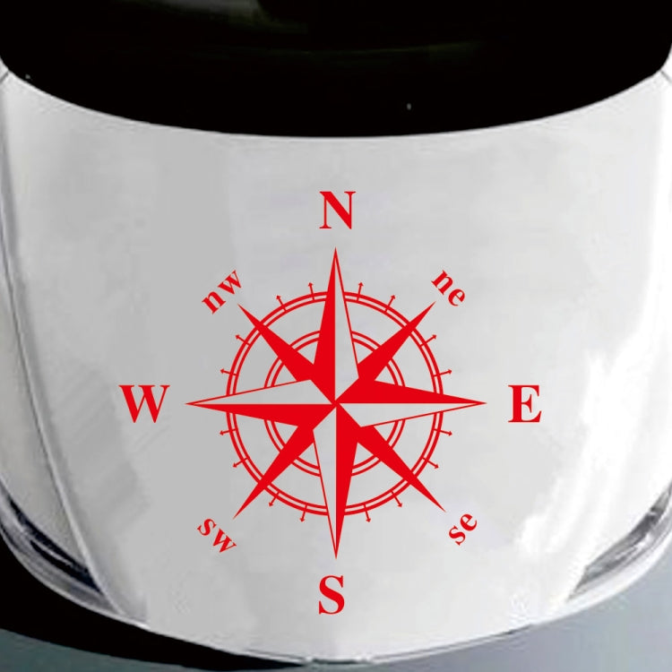 D-366 Compass Pattern Car Modified Decorative Sticker(Red) by buy2fix
