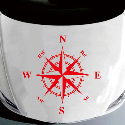 D-366 Compass Pattern Car Modified Decorative Sticker(Red) by buy2fix