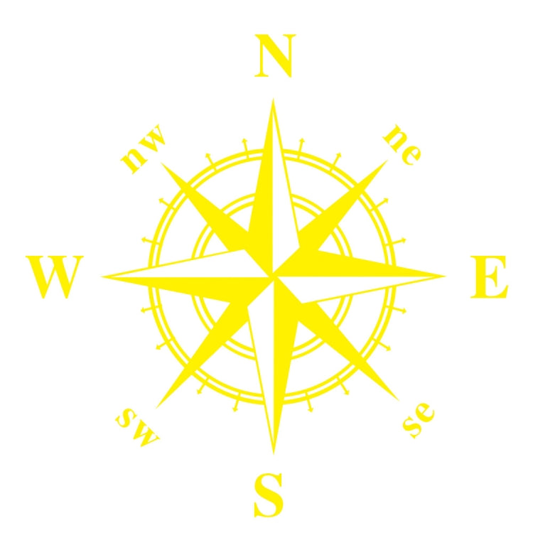 D-366 Compass Pattern Car Modified Decorative Sticker(Yellow) by buy2fix