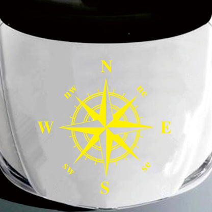 D-366 Compass Pattern Car Modified Decorative Sticker(Yellow) by buy2fix