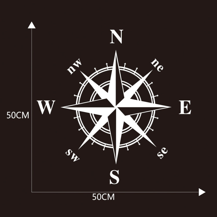D-366 Compass Pattern Car Modified Decorative Sticker(White) by buy2fix