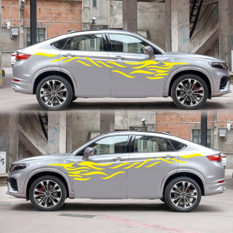 2 PCS/Set D-369 Totem Pattern Car Decorative Sticker(Yellow) - Decorative Sticker by buy2fix | Online Shopping UK | buy2fix