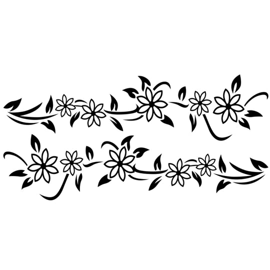 2 PCS/Set D-378 Flower Totem Pattern Car Modified Decorative Sticker(Black)