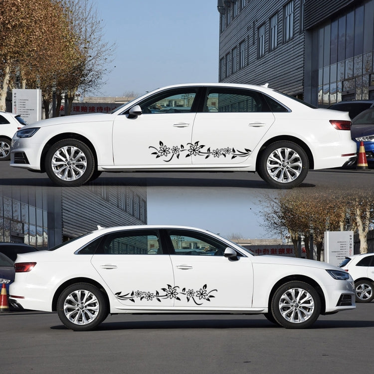 2 PCS/Set D-378 Flower Totem Pattern Car Modified Decorative Sticker(Black) by buy2fix