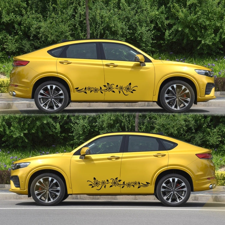 2 PCS/Set D-378 Flower Totem Pattern Car Modified Decorative Sticker(Black) by buy2fix