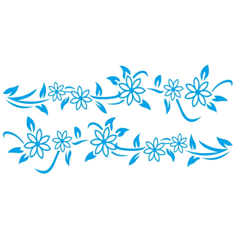 2 PCS/Set D-378 Flower Totem Pattern Car Modified Decorative Sticker(Blue) - Decorative Sticker by buy2fix | Online Shopping UK | buy2fix