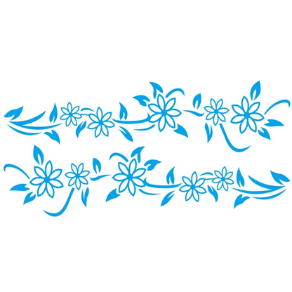 2 PCS/Set D-378 Flower Totem Pattern Car Modified Decorative Sticker(Blue) - Decorative Sticker by buy2fix | Online Shopping UK | buy2fix