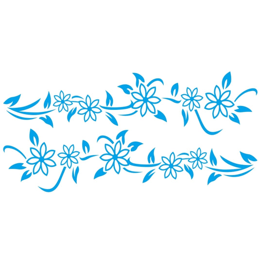2 PCS/Set D-378 Flower Totem Pattern Car Modified Decorative Sticker(Blue) - Decorative Sticker by buy2fix | Online Shopping UK | buy2fix