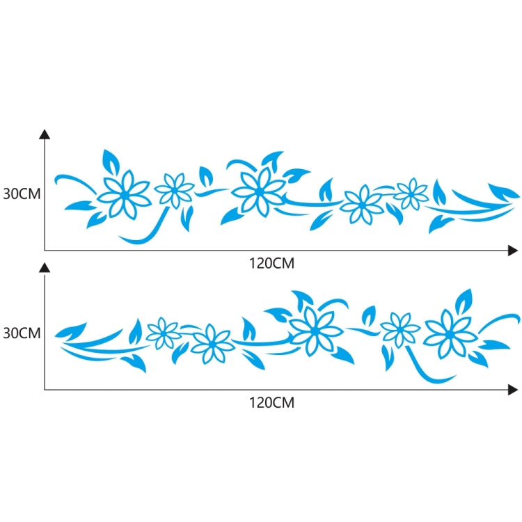 2 PCS/Set D-378 Flower Totem Pattern Car Modified Decorative Sticker(Blue) - Decorative Sticker by buy2fix | Online Shopping UK | buy2fix