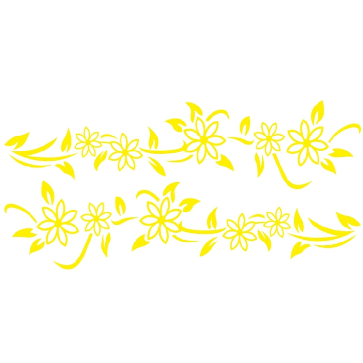 2 PCS/Set D-378 Flower Totem Pattern Car Modified Decorative Sticker(Yellow) by buy2fix