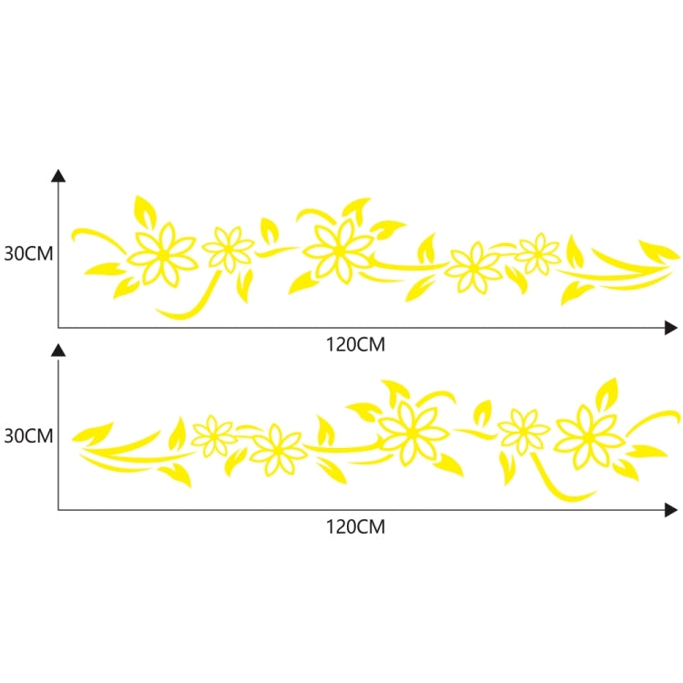 2 PCS/Set D-378 Flower Totem Pattern Car Modified Decorative Sticker(Yellow) by buy2fix