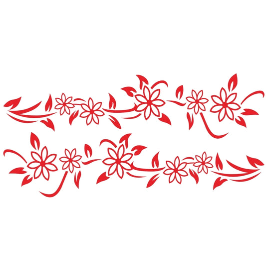 2 PCS/Set D-378 Flower Totem Pattern Car Modified Decorative Sticker(Red) - Decorative Sticker by buy2fix | Online Shopping UK | buy2fix