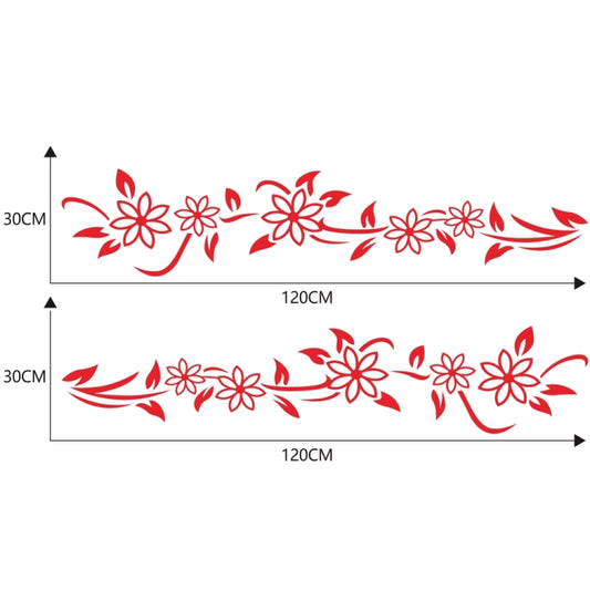 2 PCS/Set D-378 Flower Totem Pattern Car Modified Decorative Sticker(Red) - Decorative Sticker by buy2fix | Online Shopping UK | buy2fix