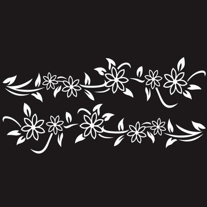 2 PCS/Set D-378 Flower Totem Pattern Car Modified Decorative Sticker(White) - Decorative Sticker by buy2fix | Online Shopping UK | buy2fix