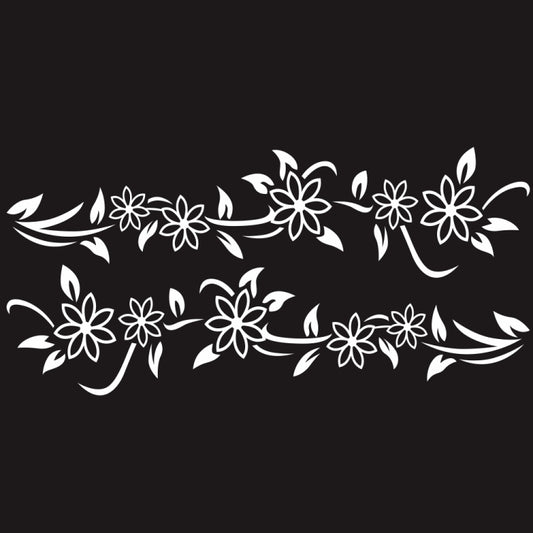 2 PCS/Set D-378 Flower Totem Pattern Car Modified Decorative Sticker(White) - Decorative Sticker by buy2fix | Online Shopping UK | buy2fix